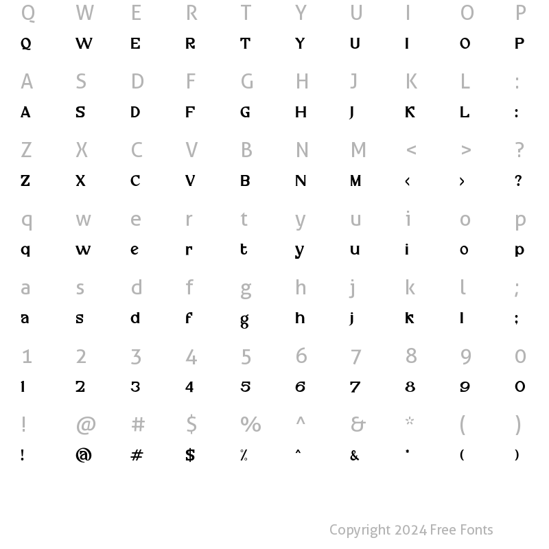 Character Map of Urbanix Regular