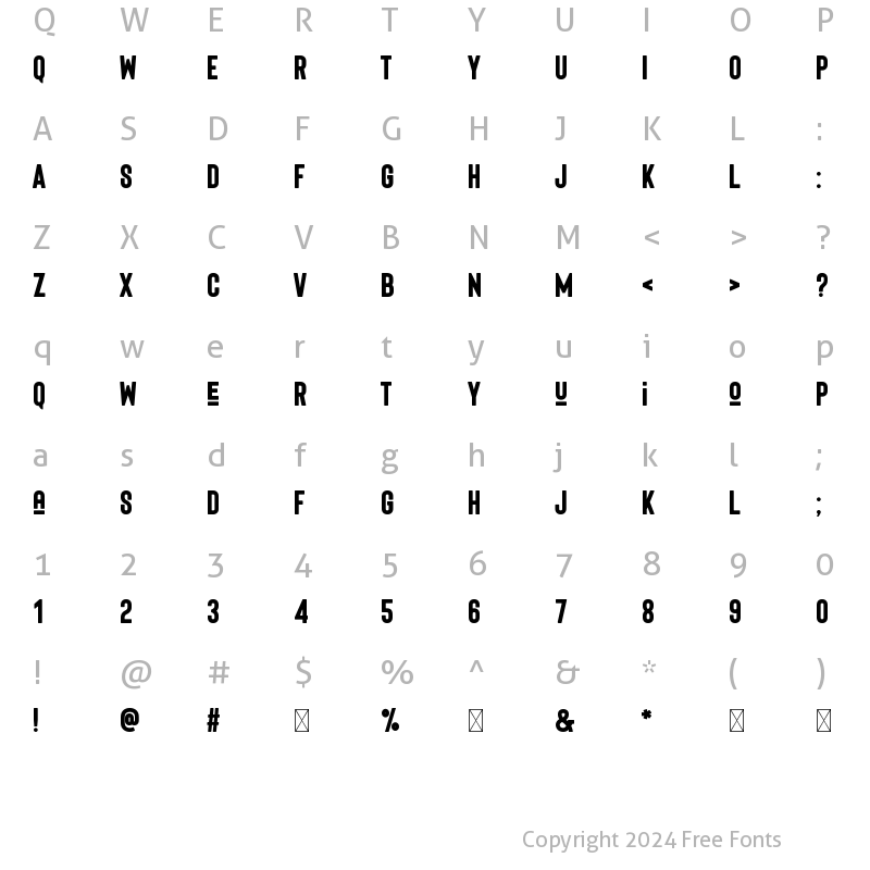 Character Map of URBANO Bold