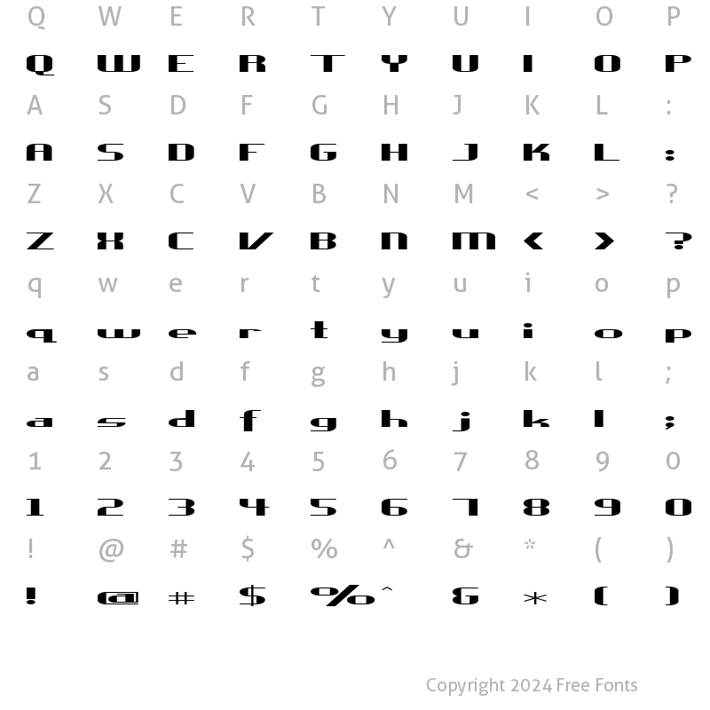 Character Map of ureka Regular