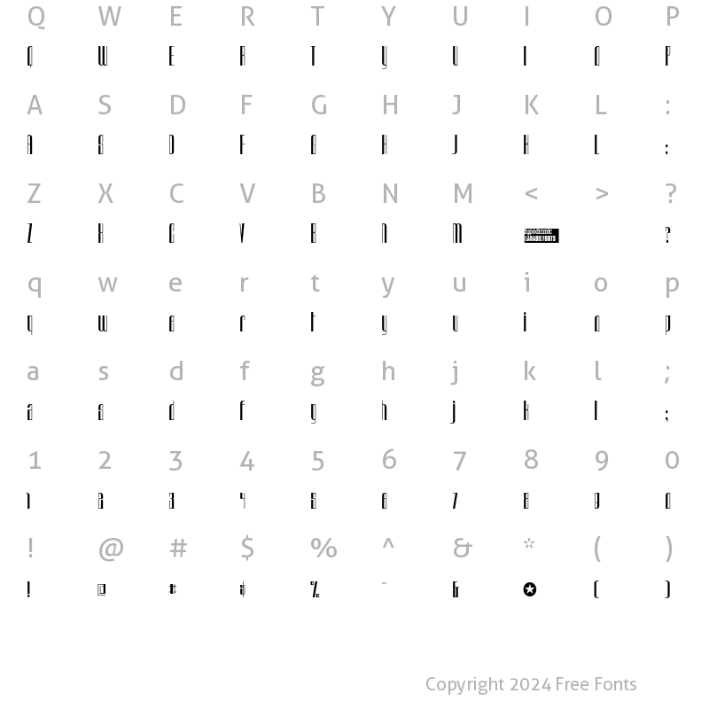 Character Map of Urkelian Regular