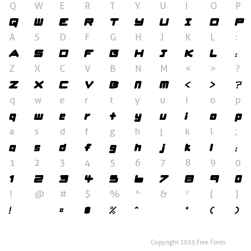 Character Map of UrsaBrushSans Regular