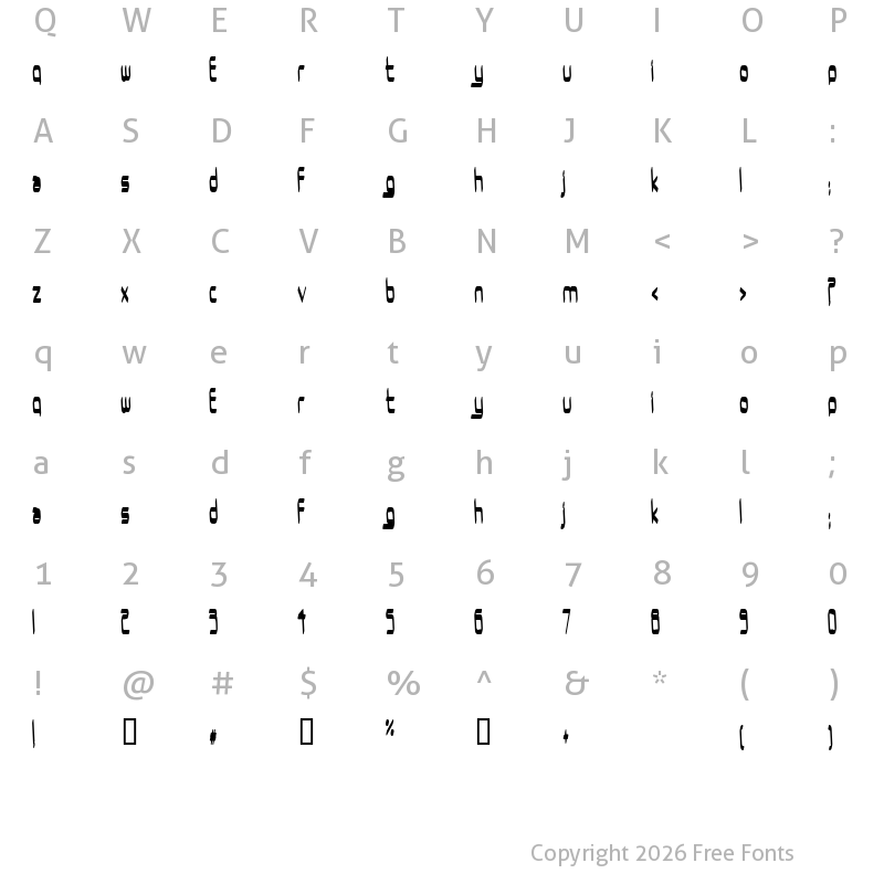 Character Map of UrUrMa Regular