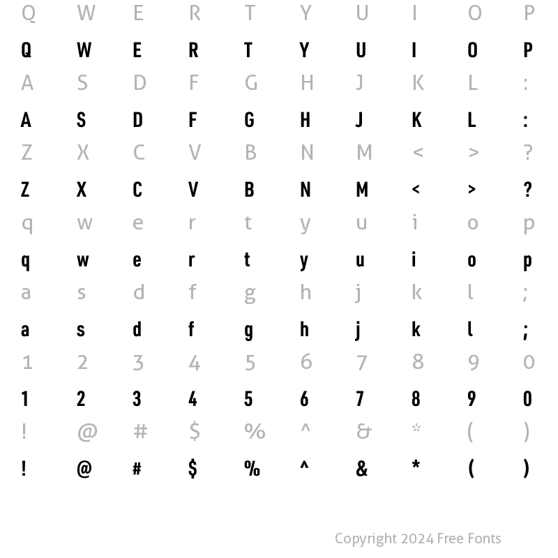 Character Map of URW DIN Arabic Cond Bold