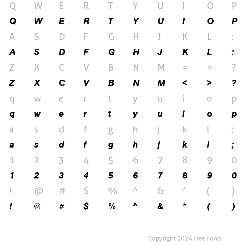 Character Map of URWAccidaliaBucTMed Italic