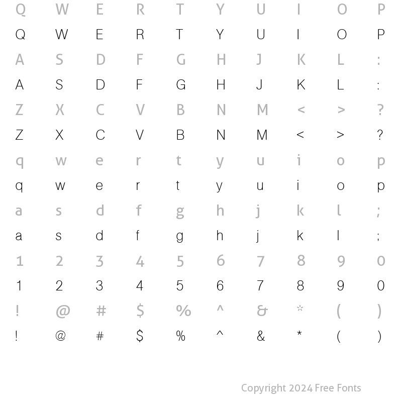 Character Map of URWAccidaliaBucTUltLig Regular