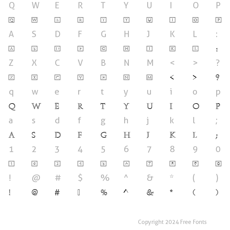 Character Map of URWAlmagestOpeIniD Regular