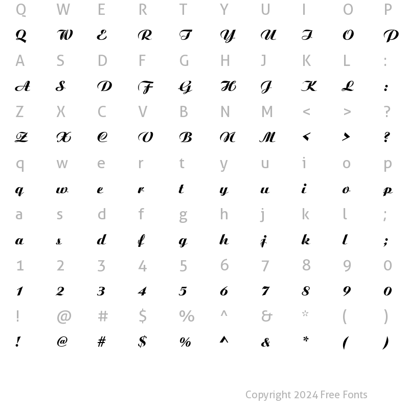 Character Map of URWAristotelesDExtBol Regular