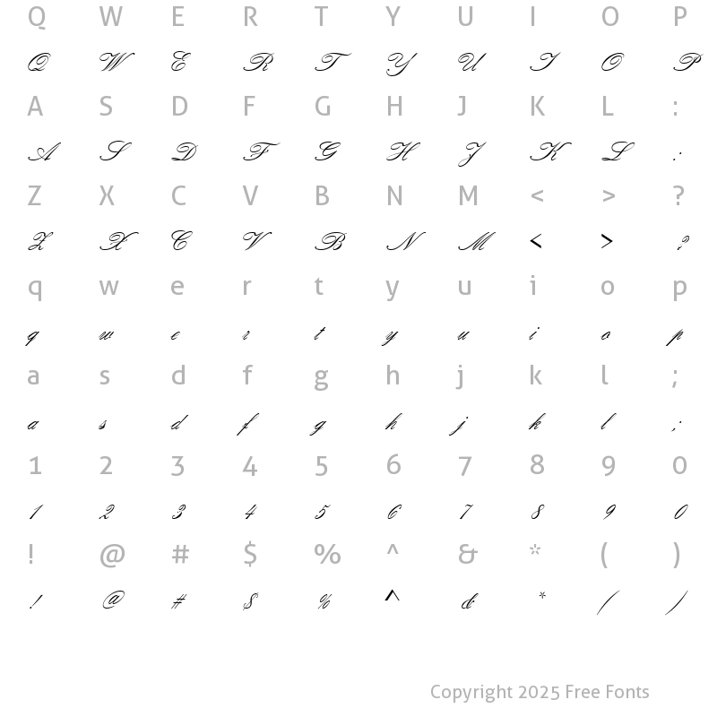 Character Map of URWAtalantaJoiDReg Regular