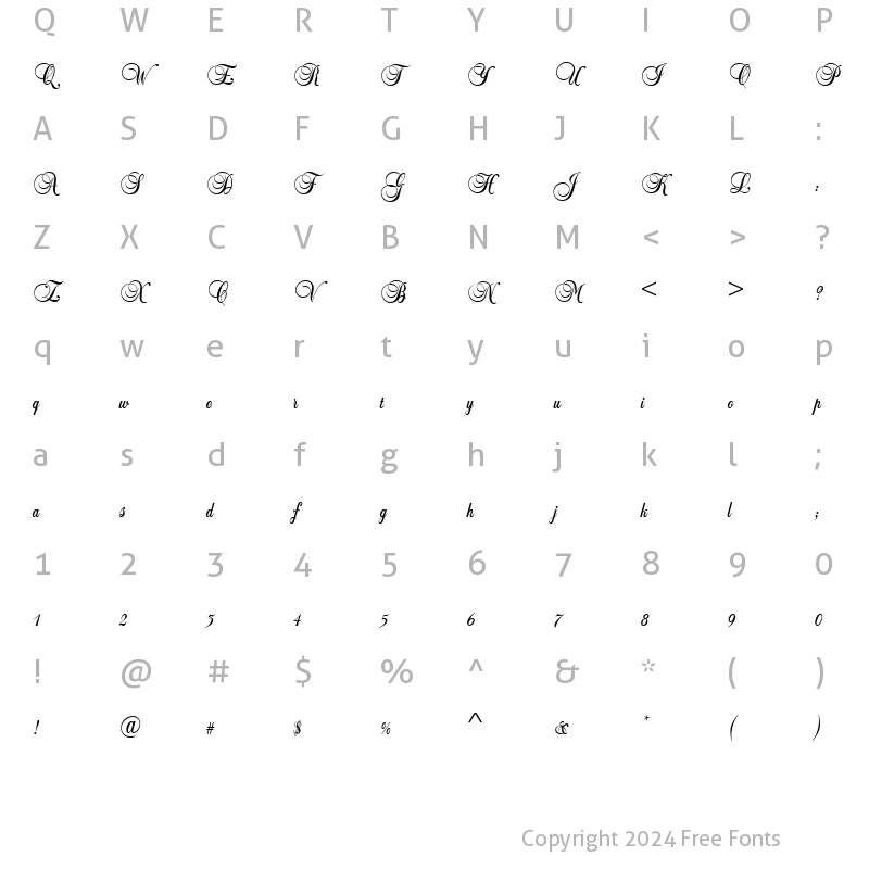 Character Map of URWBaillyD Regular