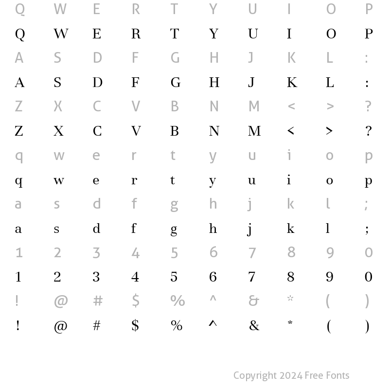 Character Map of URWBassorahT Regular