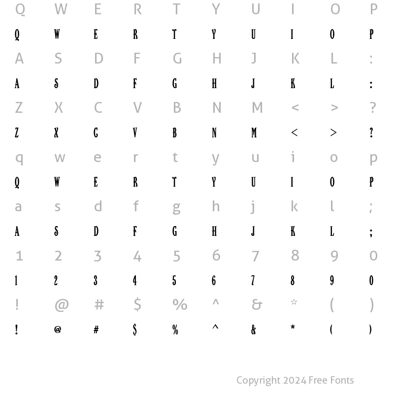 Character Map of URWBetaComD Regular