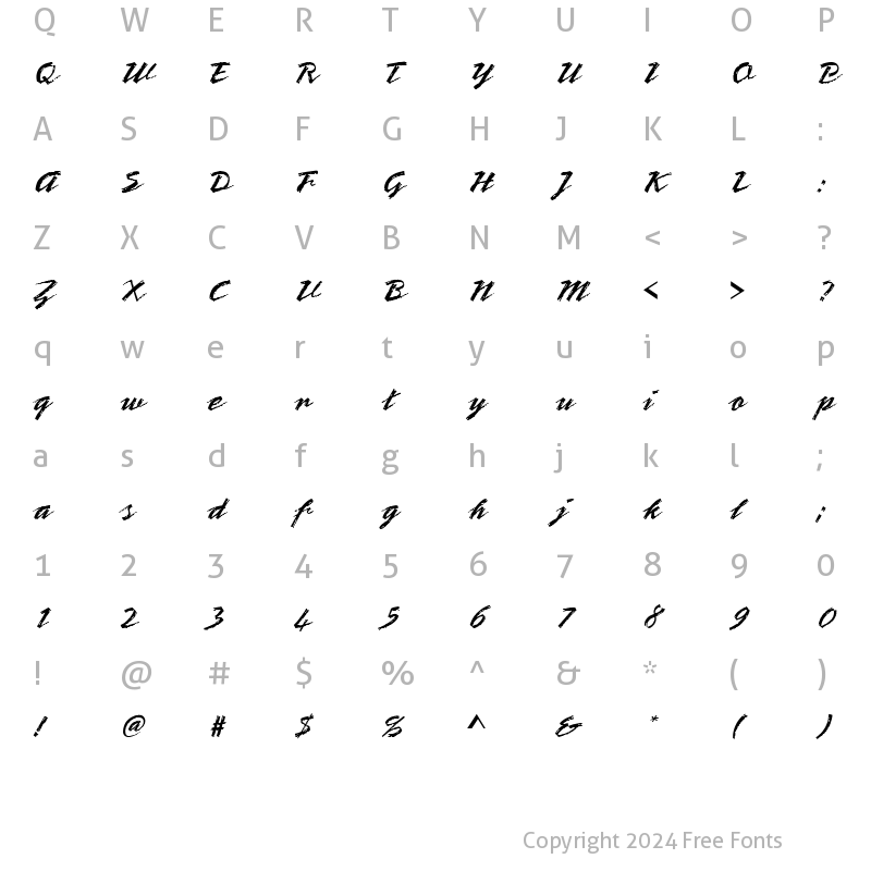 Character Map of URWBrownD Regular