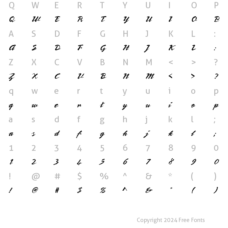 Character Map of URWBrownJoiD Regular