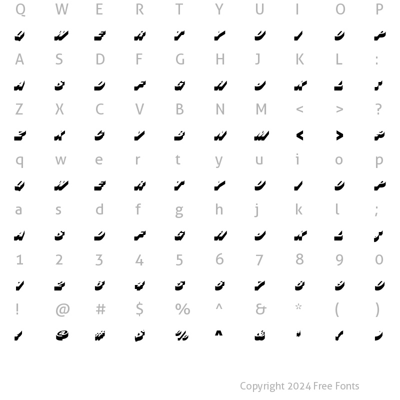 Character Map of URWBuschingD Regular