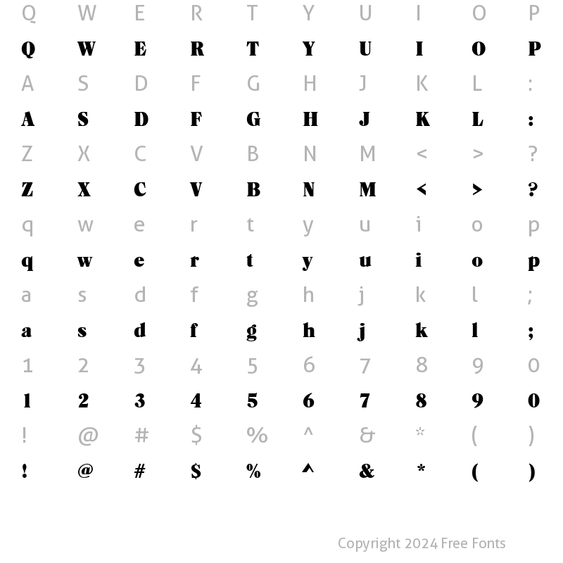 Character Map of URWCasatusD Regular