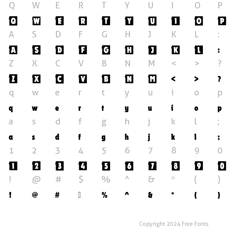 Character Map of URWDyanaIniDBolCon Regular