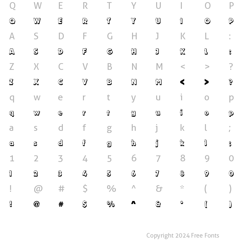 Character Map of URWDyanaShaDBol Regular