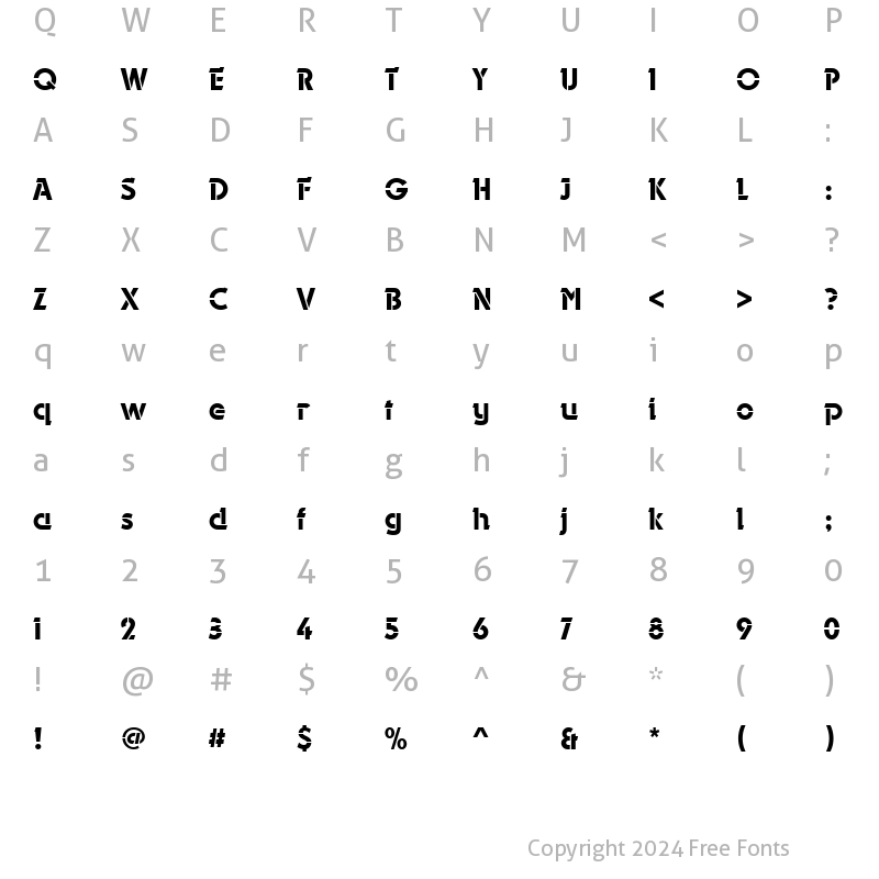 Character Map of URWDyanaSteAltDMed Regular