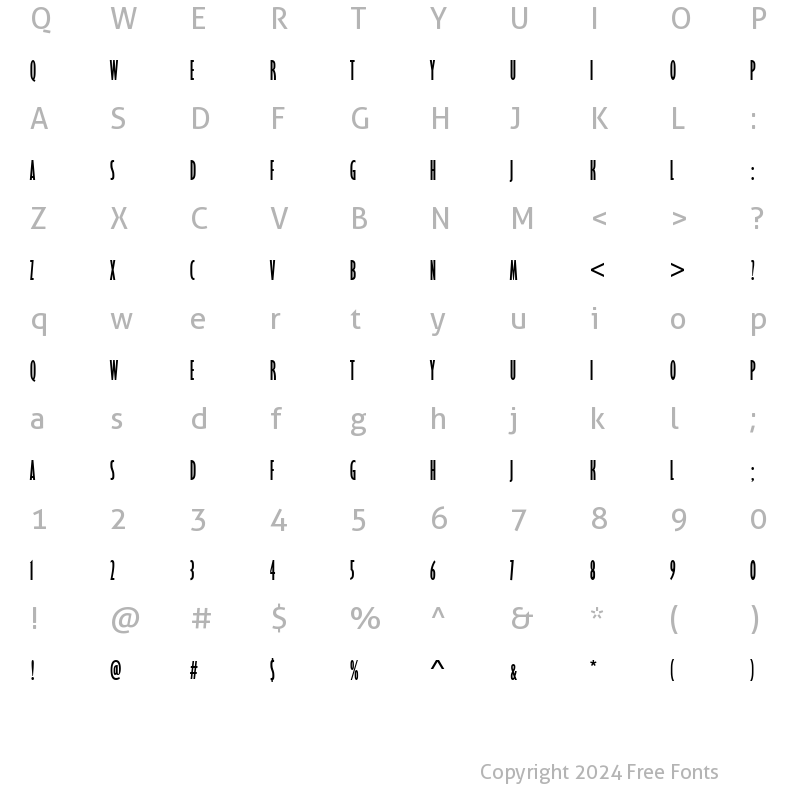 Character Map of URWGalaxieNo2ComDBol Regular