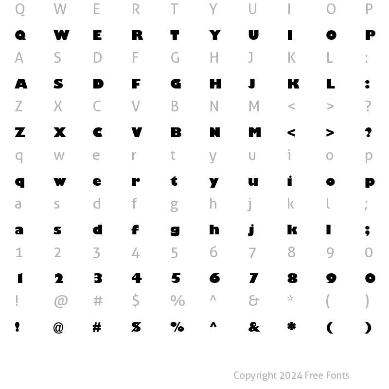 Character Map of URWGalaxieNo2TUlt Regular