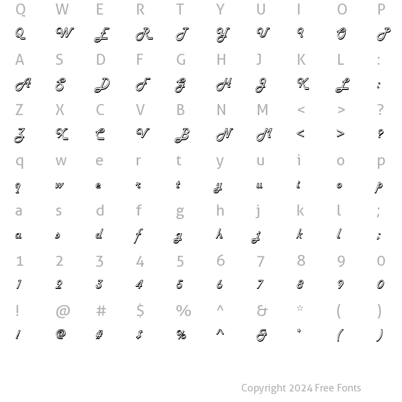 Character Map of URWHelenD Regular