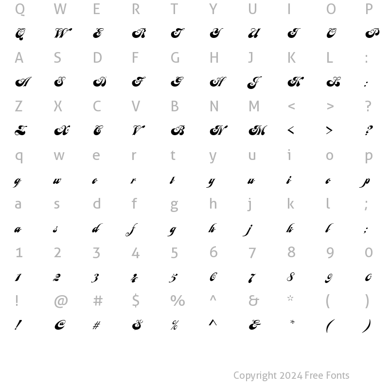 Character Map of URWJacobiD Regular