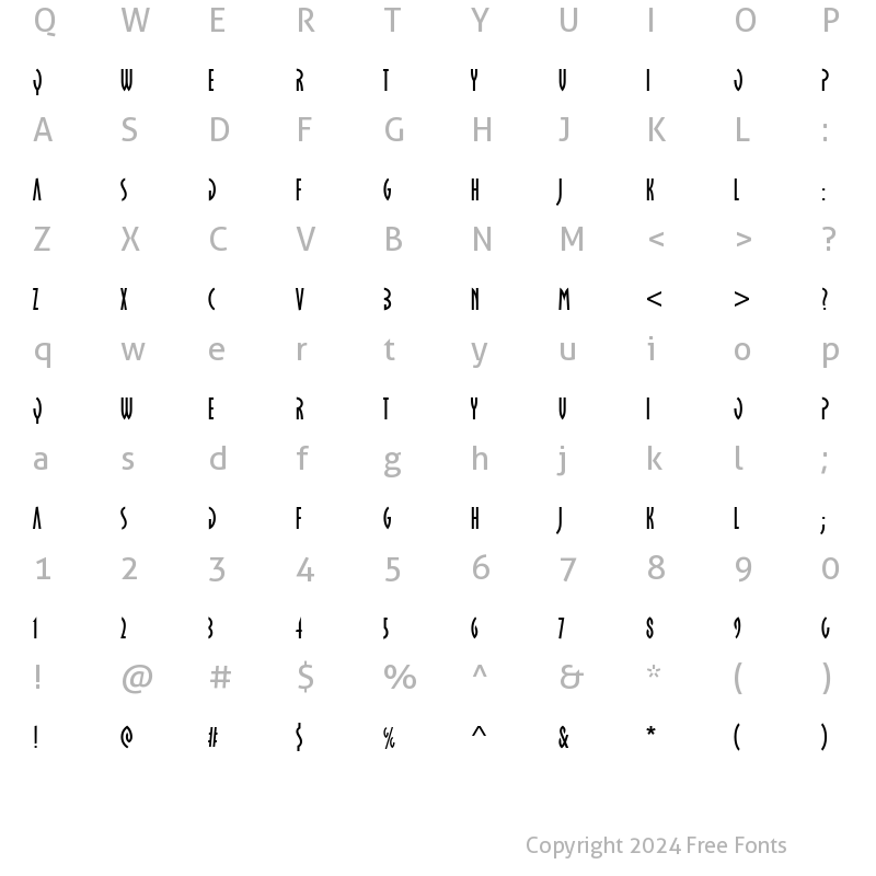 Character Map of URWOklahomaOpeD Regular