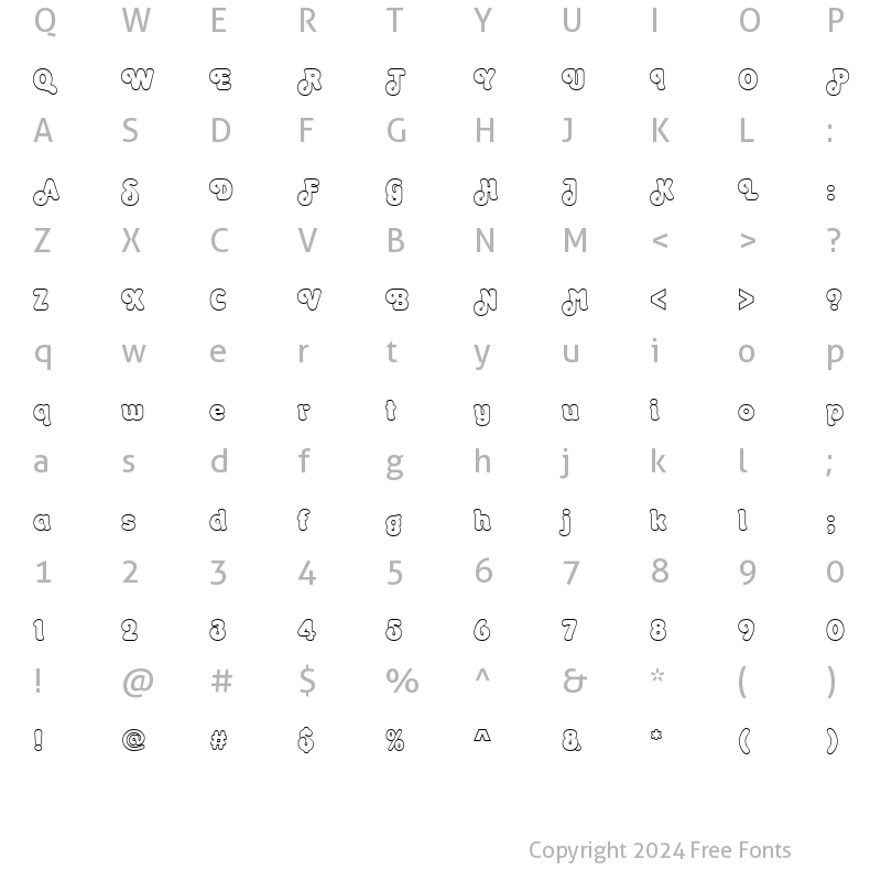 Character Map of URWOrontiusOutP Regular