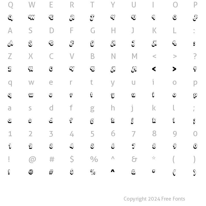 Character Map of URWOrontiusShaD Regular