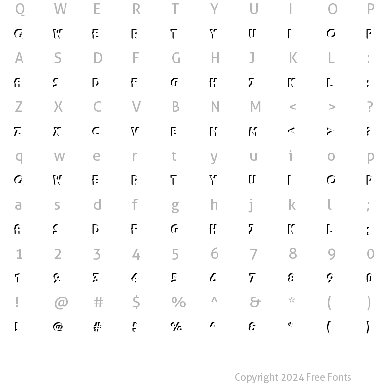 Character Map of URWPlenaOnlShaDUlt Regular