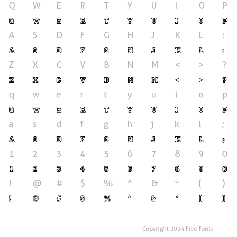 Character Map of URWPrinzD Regular