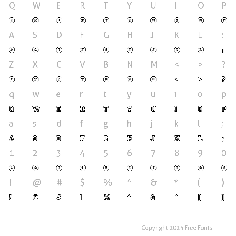 Character Map of URWPrinzIniD Regular