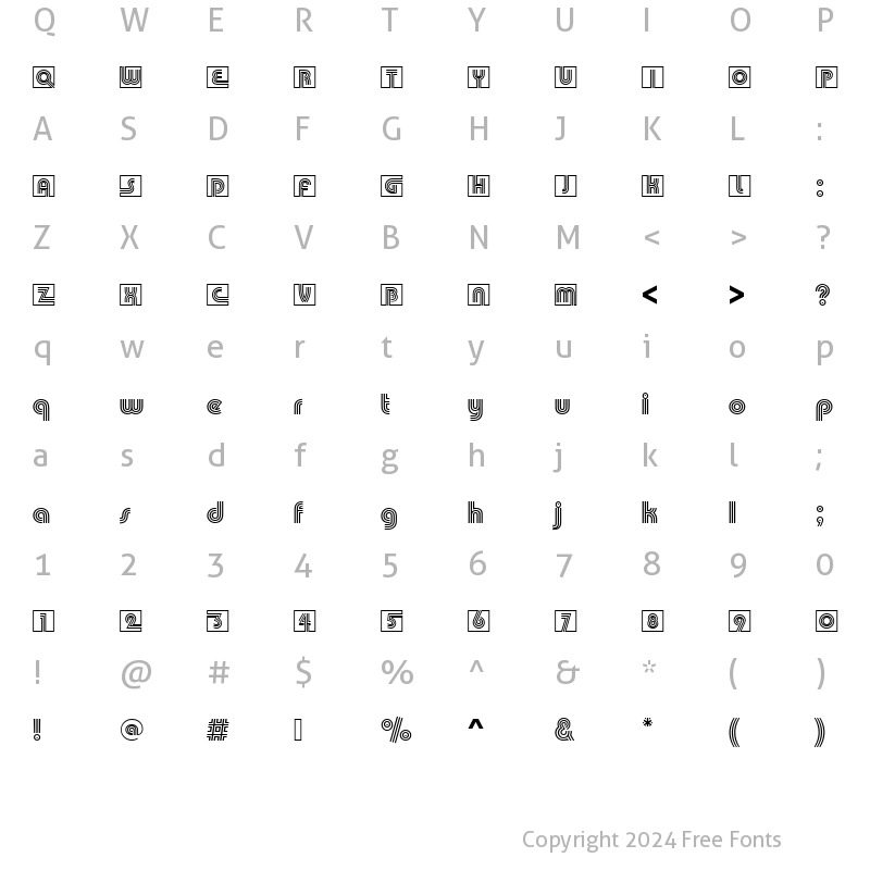 Character Map of URWPuiseuxTriIniD Regular