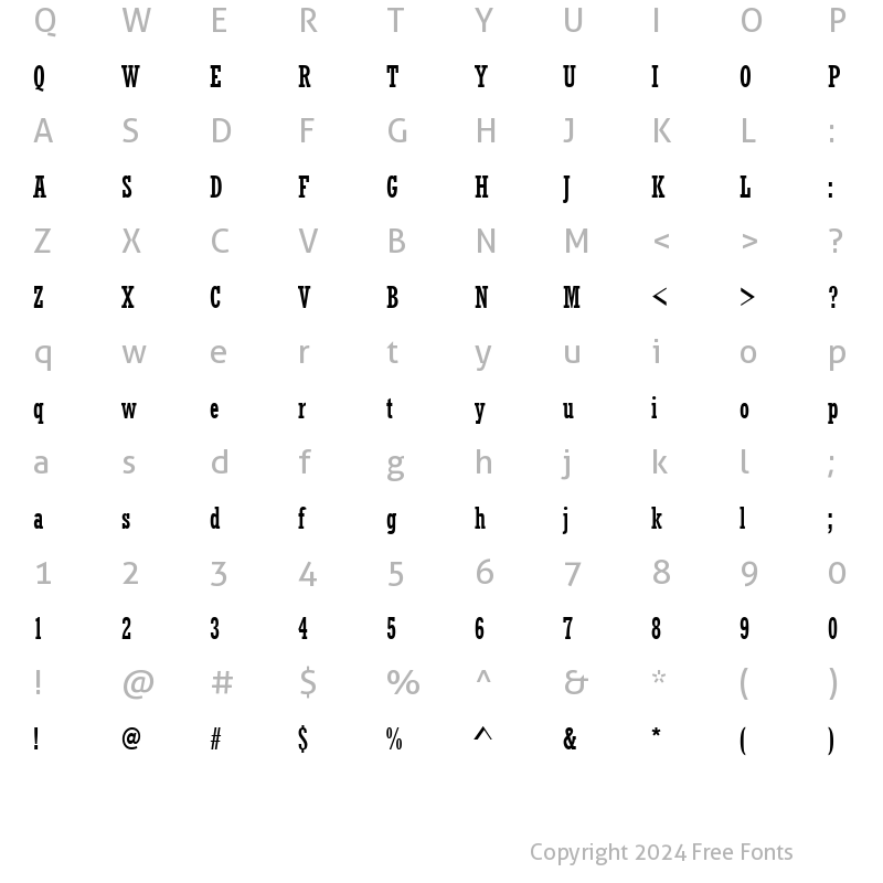 Character Map of URWRogulusTCon Regular