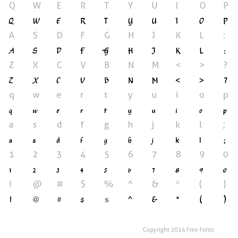 Character Map of URWShednaD Regular