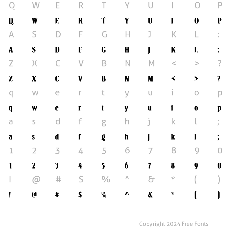 Character Map of URWSpumansD Regular