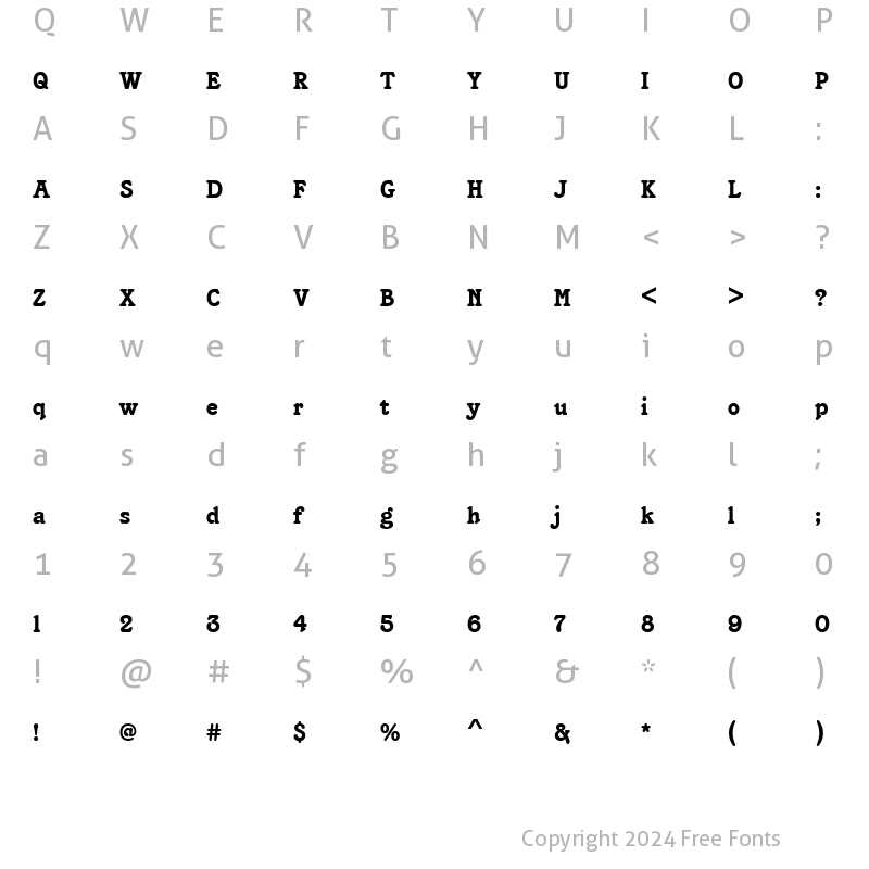 Character Map of URWTheiaPlaD Regular