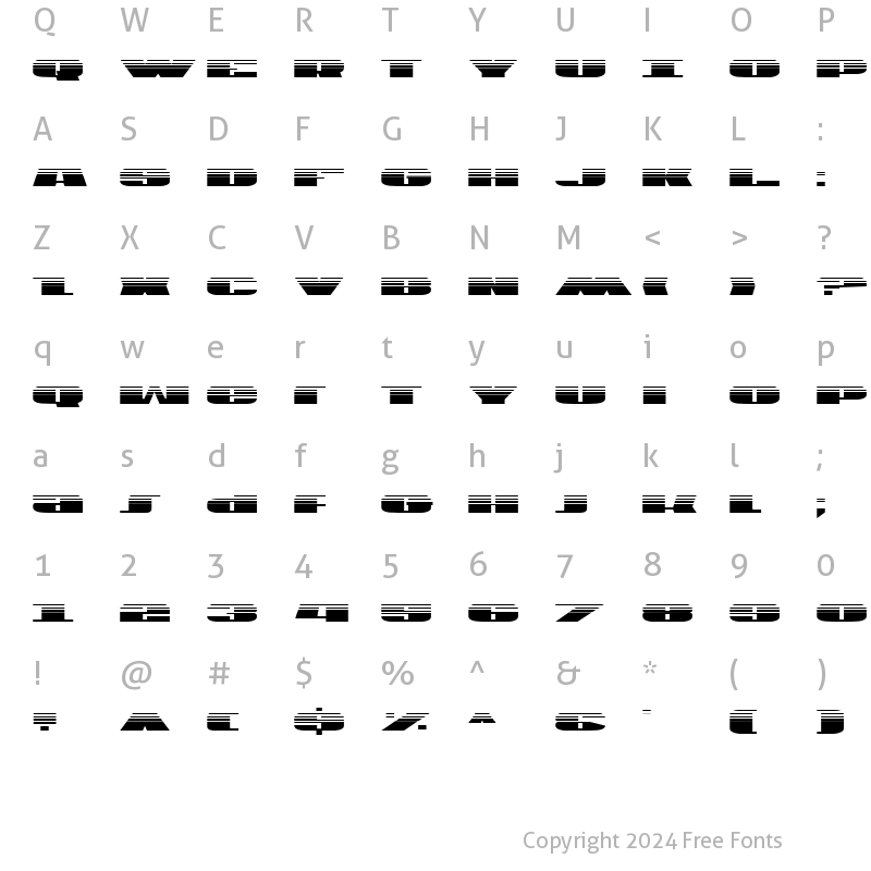 Character Map of U.S.A. Gradient Gradient