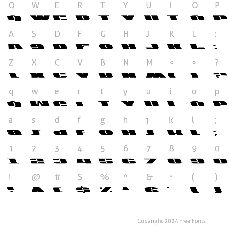 Character Map of U.S.A. Left Left