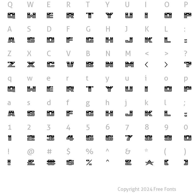 Character Map of USA_Flag NormalA