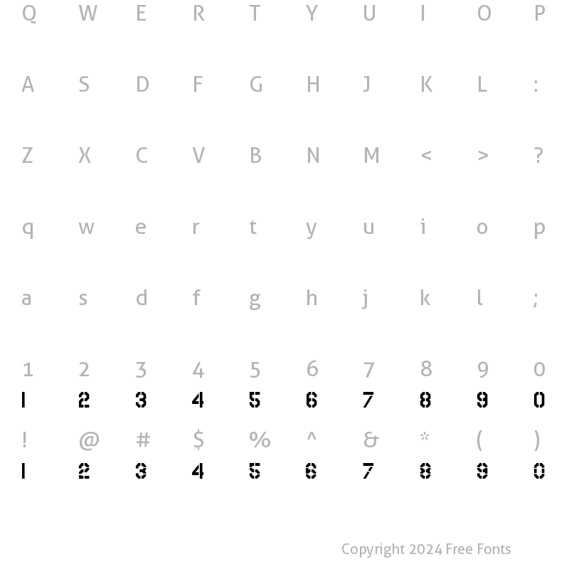 Character Map of USAAF_Serial_Stencil USAAF_Serial_Stencil