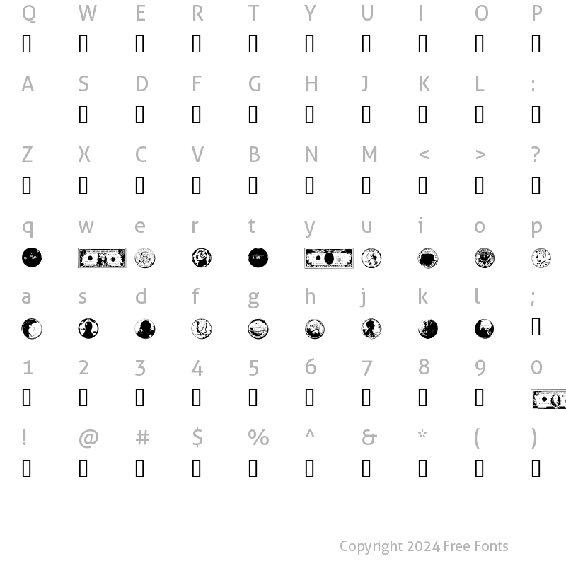 Character Map of USAMoneyBase Regular