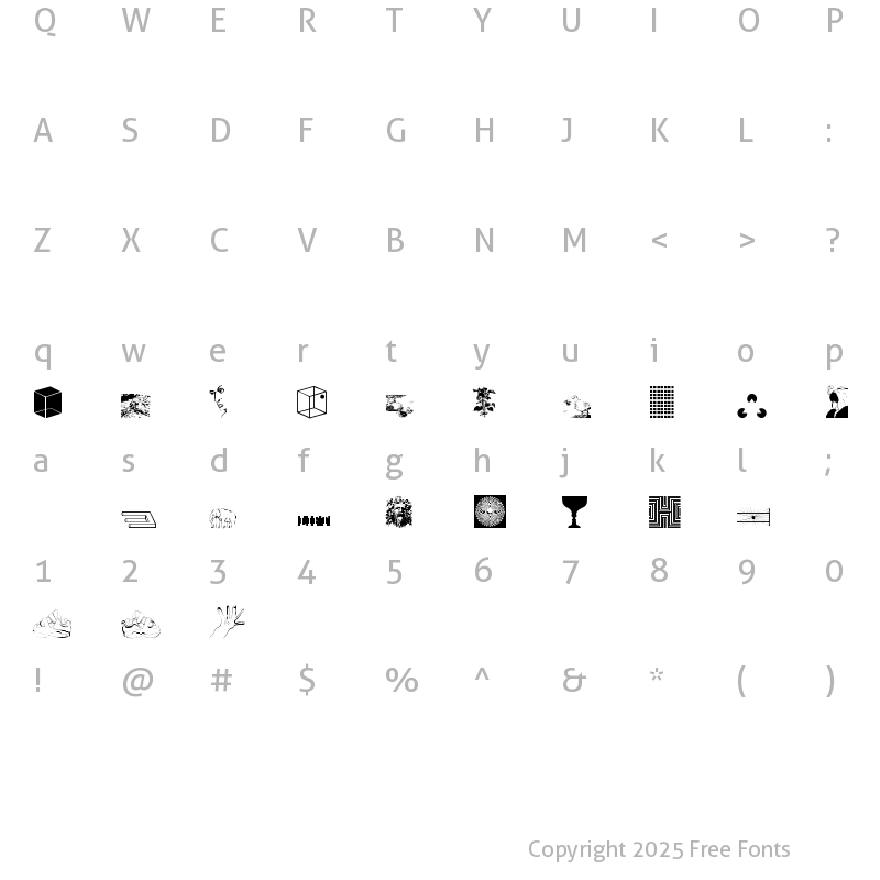 Character Map of Use Your Illusion Optical Illusion Dingbats