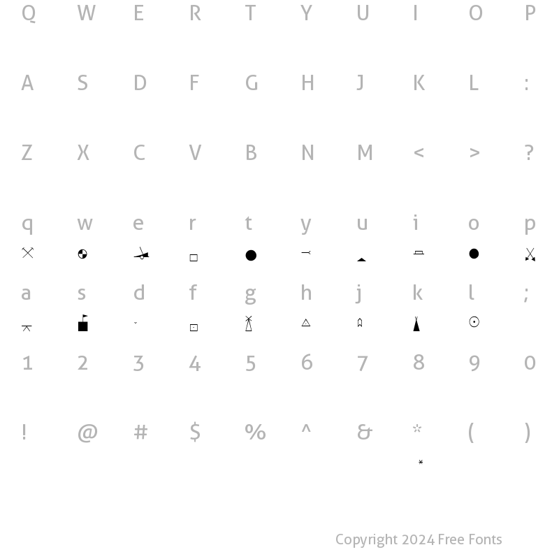 Character Map of USGS Regular