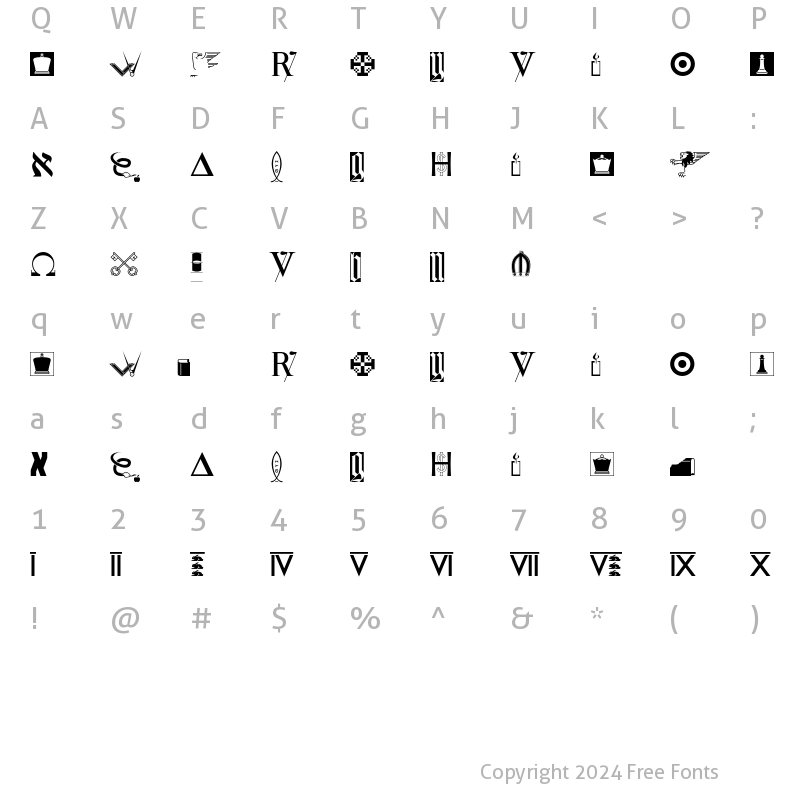 Character Map of Ushaw Regular