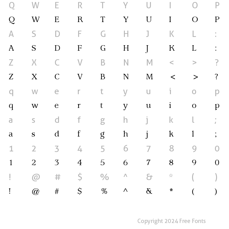 Character Map of Usherwood LT Medium Regular