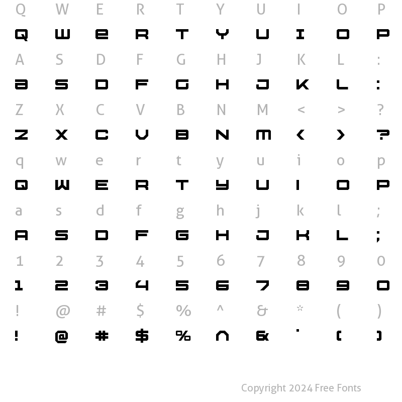 Character Map of U.S.S. Dallas Regular