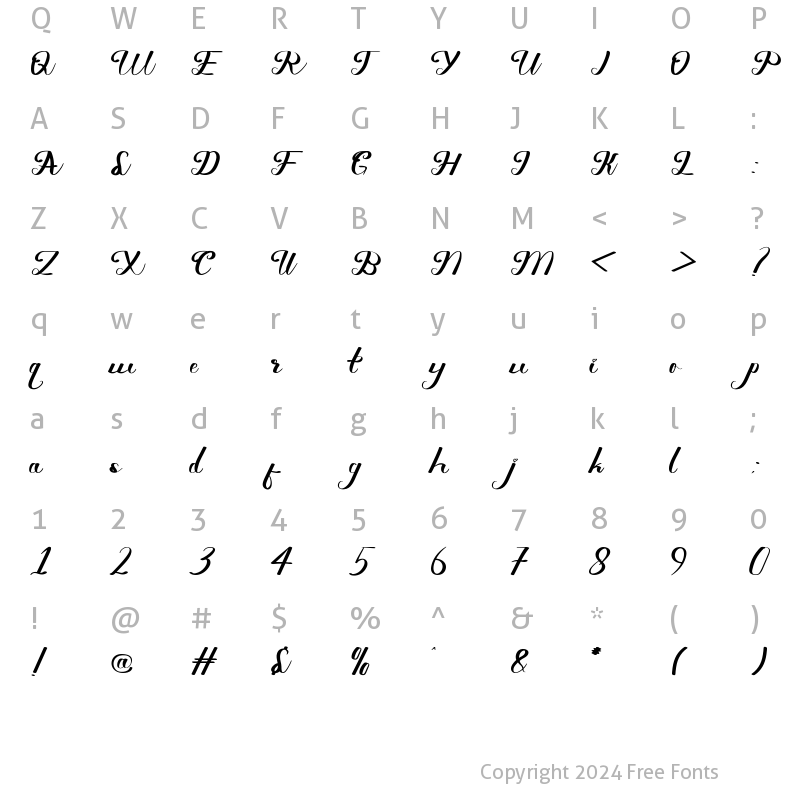 Character Map of Ustopia Regular