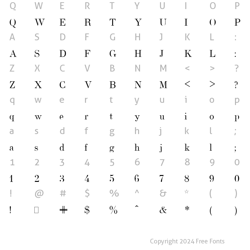 Character Map of Usual New Plain