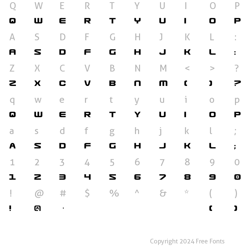 Character Map of Usuzi Regular